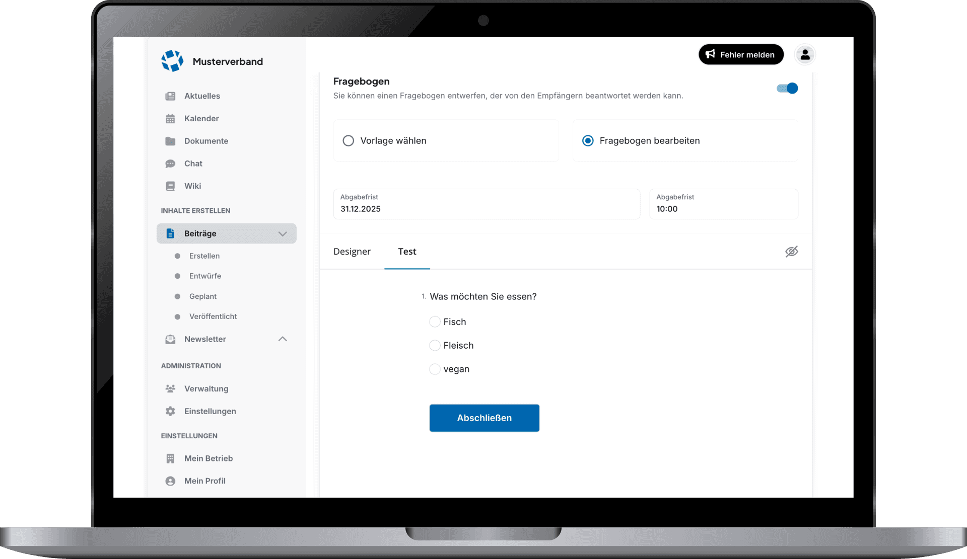 Umfrage-Auswertung in der Verbandspartner-Plattform